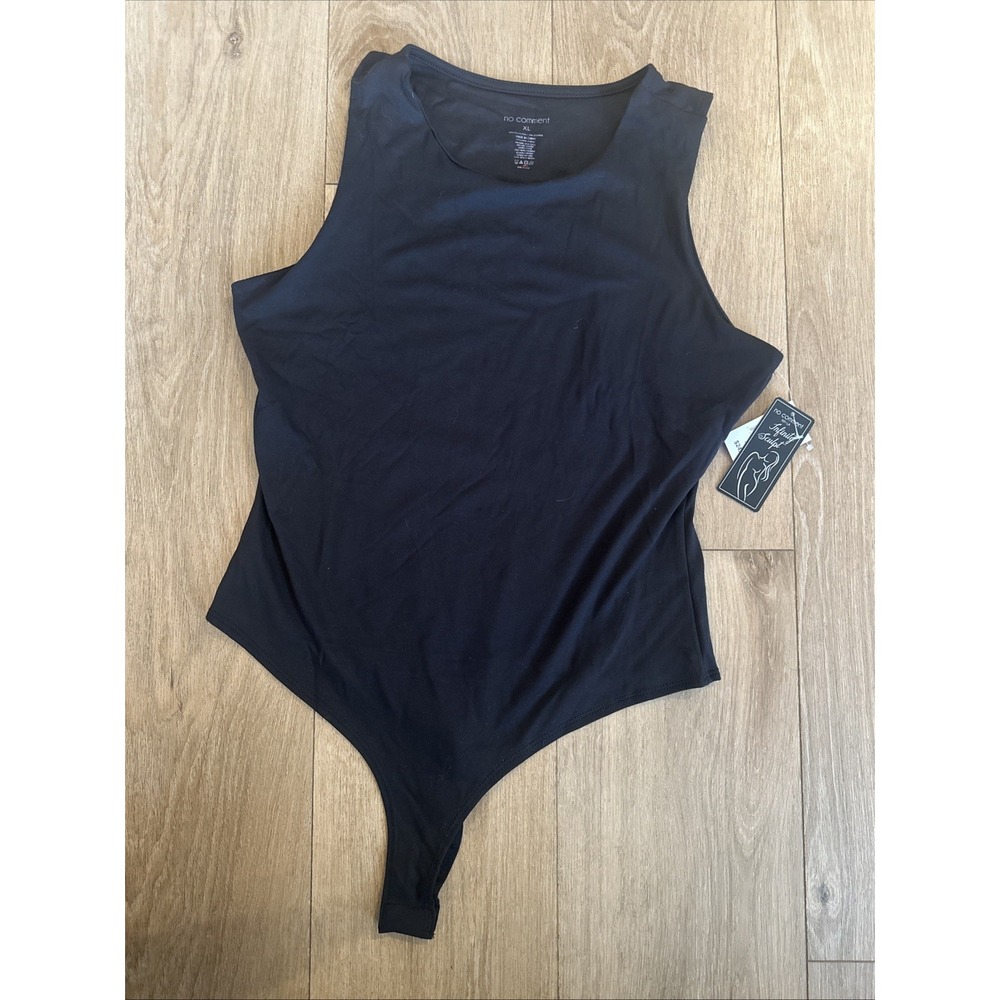 No Comment Women's High Neck Bodysuit Body Sculpt Sleeveless Thong Snap NWT‎
